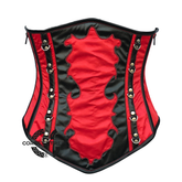 Red Black Leather Gothic Costume Bustier Underbust Christmas Corset Party Top